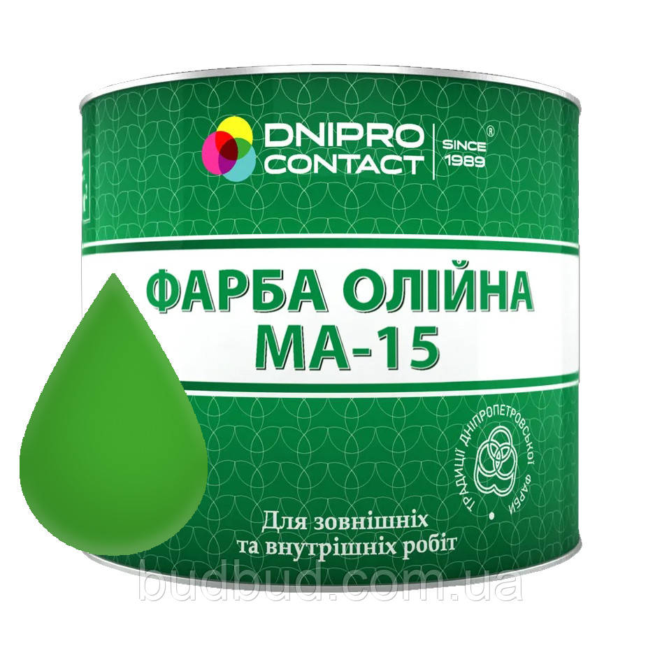Фарба масляна МА-15 Dnipro-Contact 1 л, Світло-зелений