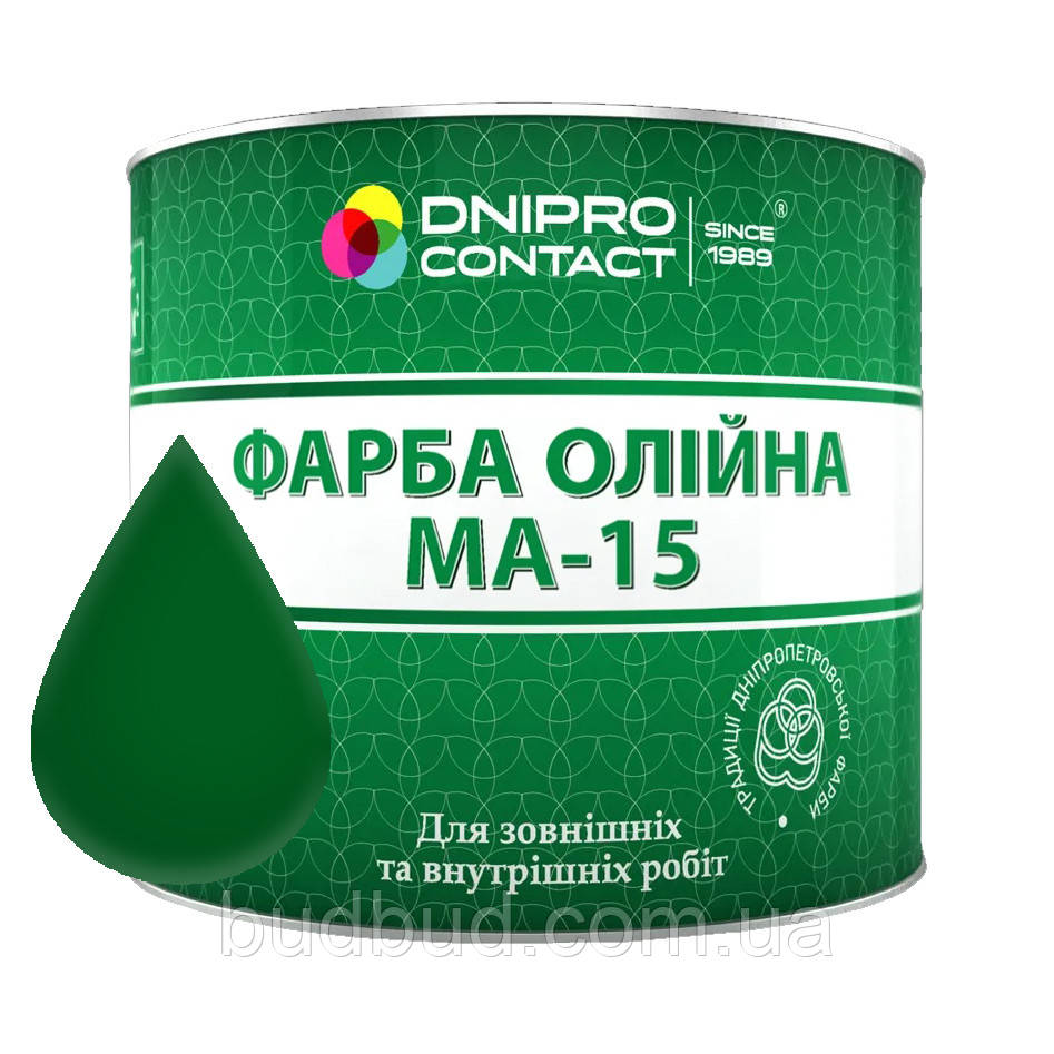 Фарба масляна МА-15 Dnipro-Contact 1 л, Темно-зелений