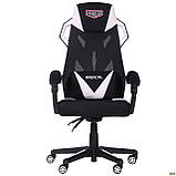 Комп'ютерне крісло VR Racer Radical Brooks колір чорний-білий геймерське, фото 3