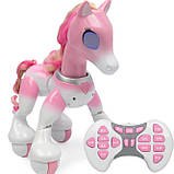Дитяча інтерактивна іграшка поні 807 з пультом управління зі світлом і звуком в рожевому кольорі, фото 2