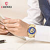 Годинник чоловічий наручний з нержавіючої сталі водонепроникний Chenxi CX-8220 Золоті-Сині, фото 2