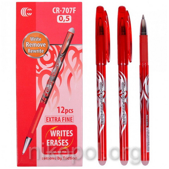 Ручка "пиши-стирай" "CR-707F", червона