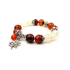 ЗИМА-ОСЕНЬ, онікс і сердолік. Браслет із натурального каменю