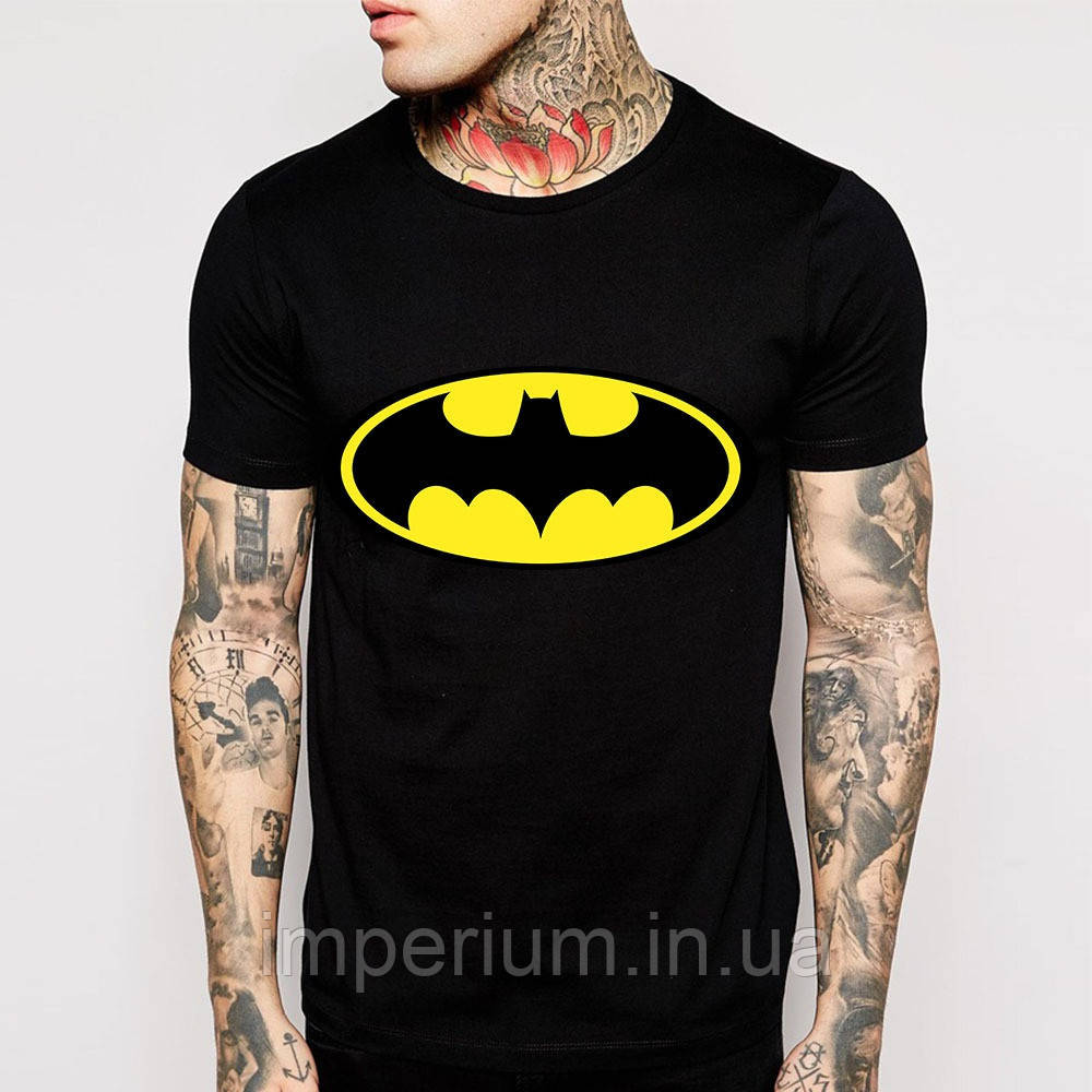Чорна футболка batman | лого бетмен