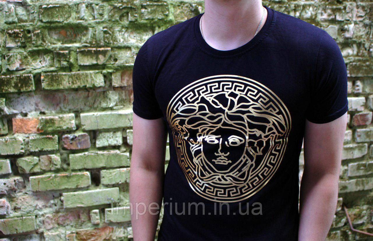 Чорна футболка versace | версаче
