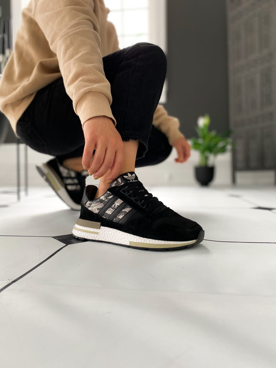 Кросівки Adidas ZX 500 RM "Black/Camo"