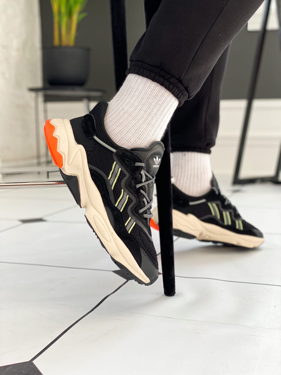 Кросівки Adidas Ozweego "Black/Orange"