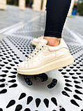 Кросівки Alexander McQueen Light Beige Patent, фото 4