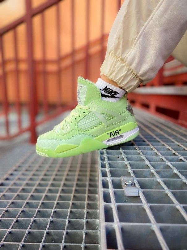 Nike Air Jordan 4 Retro Off-White "Neon Green"