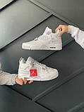 Nike Jordan Men Air Jordan 4 Retro Metallic Silver White-Pure Platinum, фото 6