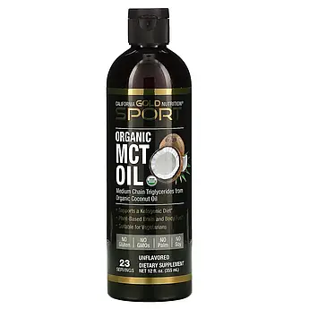 Органічна олія MCT California Gold Nutrition MCT Oil неароматизована для енергії та концентрації 355 мл