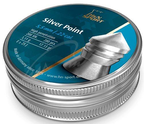Кулі пневматичні H&N Silver Point. Кал. 5.5 мм. Вага - 1.11 г. 200 шт / уп