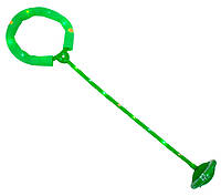 Светящаяся скакалка на одну ногу зелёная, нейроскакалка с колесиком с доставкой по Украине (GA)