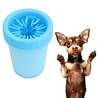 Лапомойка Soft Gentle Silicone Bristles голубая (0490), стакан для мытья лап собак | лапомойка для собак (NV)