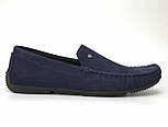 Мокасини з нубуку сині літні Взуття великих розмірів Rosso Avangard BS Guerin M4 Blue Nub, фото 2