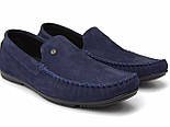 Мокасини з нубуку сині літні Взуття великих розмірів Rosso Avangard BS Guerin M4 Blue Nub, фото 8