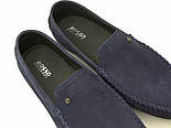 Мокасини з нубуку сині літні Взуття великих розмірів Rosso Avangard BS Guerin M4 Blue Nub, фото 6