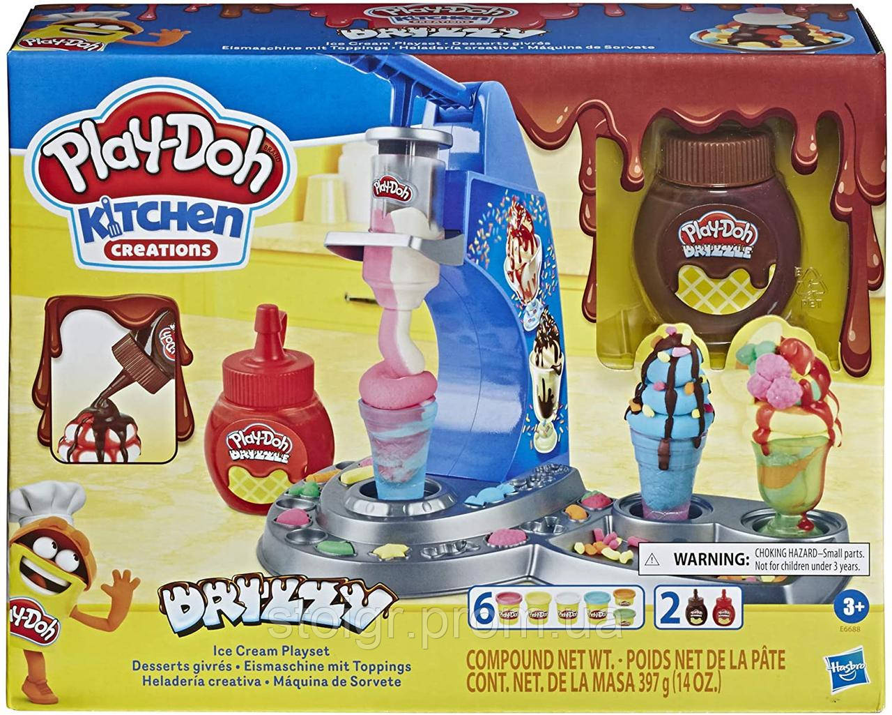 Плей до пластиліну фабрики морозива з глазур'ю Play-Doh Kitchen Creations Drizzy Ice Cream