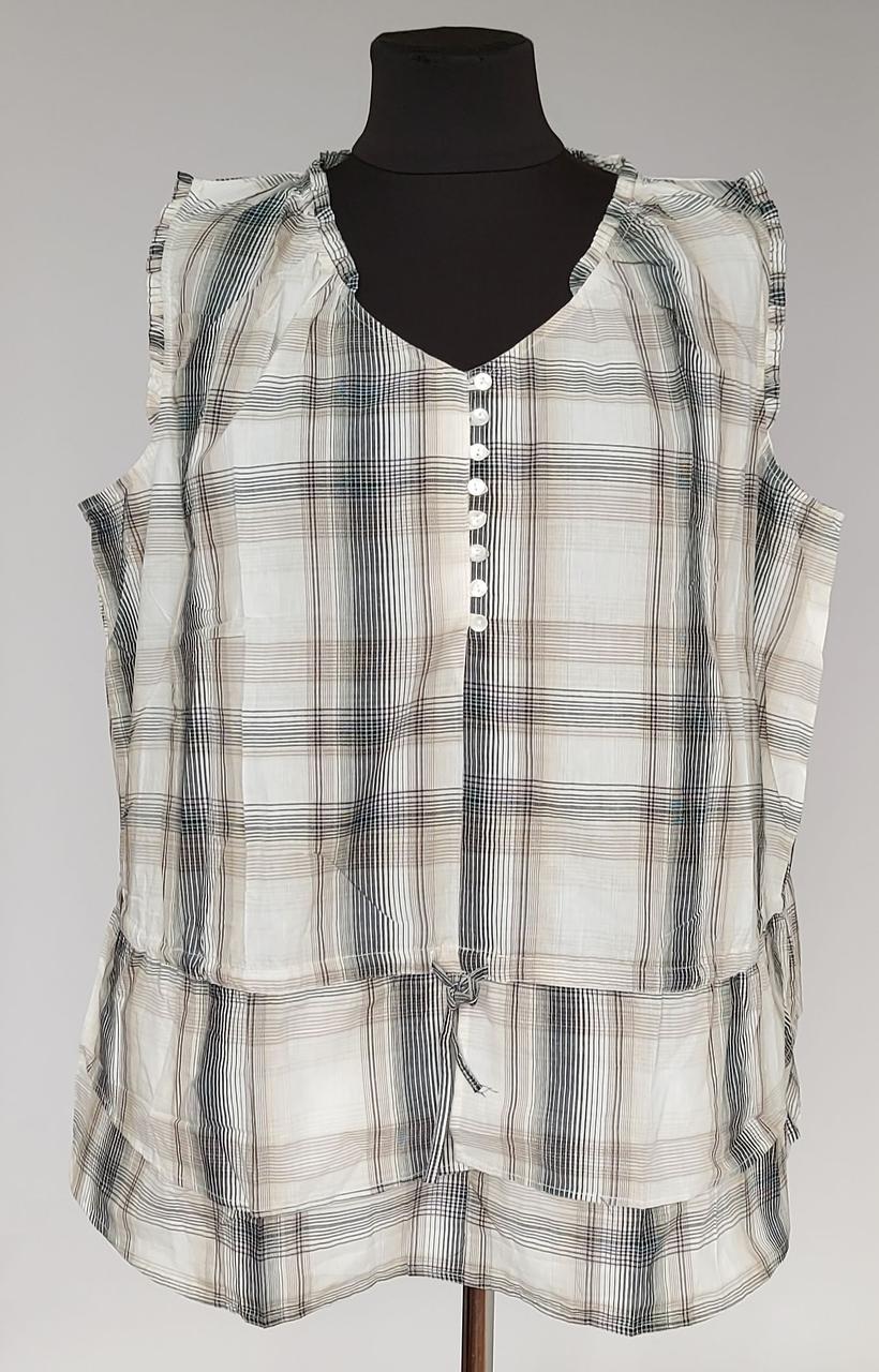 Бавовняна жіноча туніка в клітинку супер батал, фото 1