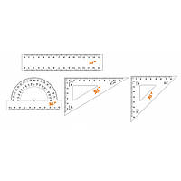 Набір лінійок YES 4 предмети, лінійка 15 см 370263