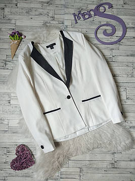Піджак жіночий білий Amisu з чорними вставками Розмір 48 (L)