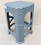 Табурет пластиковий ротанг сірий турція, фото 5