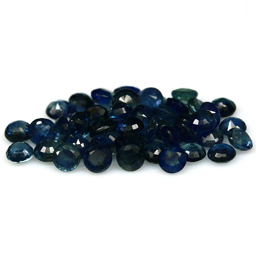 7.66 кт Природний синій сапфір круг 3-3.1 мм. 50 штук.