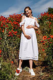Біле плаття для вагітних і годуючих мам з секретом для годування бавовняне, 3710753-Б, фото 4