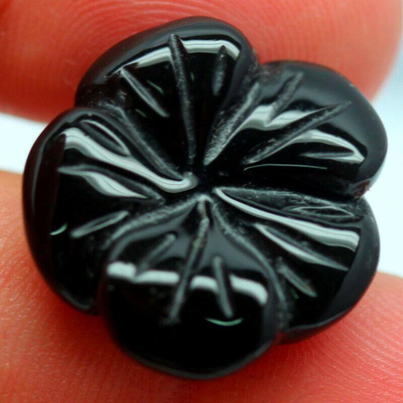 15.68 кт. Природний чорний онікс різь, фото 1