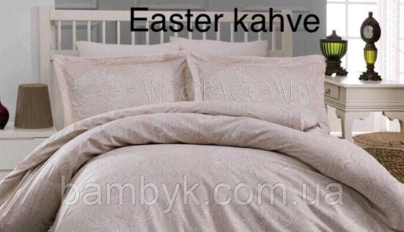 Полуторна постільна білизна із сатину "Easter Kahve" Altinbasak Туреччина бежевий