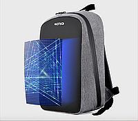 Рюкзак ID&ND A1 c LED экраном интерактивный водонепроницаемый с анимационным дисплеем серый
