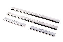 Накладки на пороги Carmos V1 (4 шт, нерж) для Seat Leon 2013-2020 рр