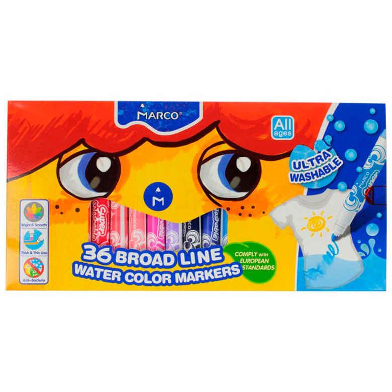 Фломастери 36кол. Marco JUMBO змиваємі 1632-36CB, фото 1