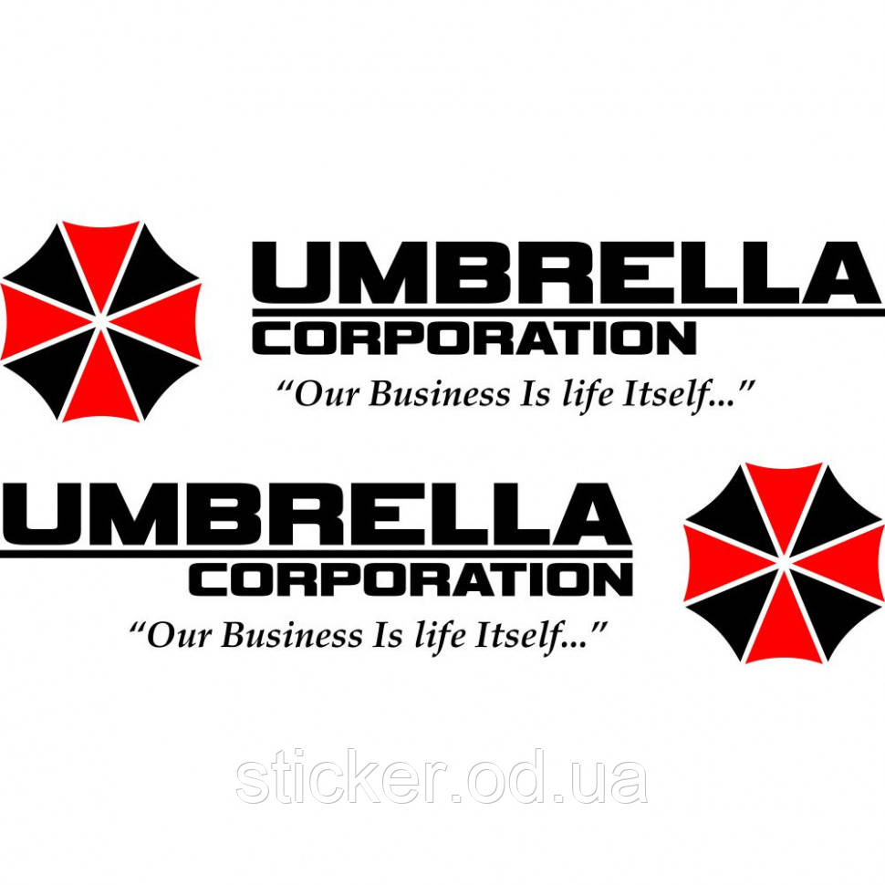 Набір вінілових наклейок на автомобіль - Umbrella Corporation (2 шт.), фото 1