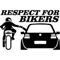 Виниловая наклейка на автомобиль - Respect for Bikers