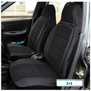 Чохли на передні сидіння Пілот чорні вставка сіра