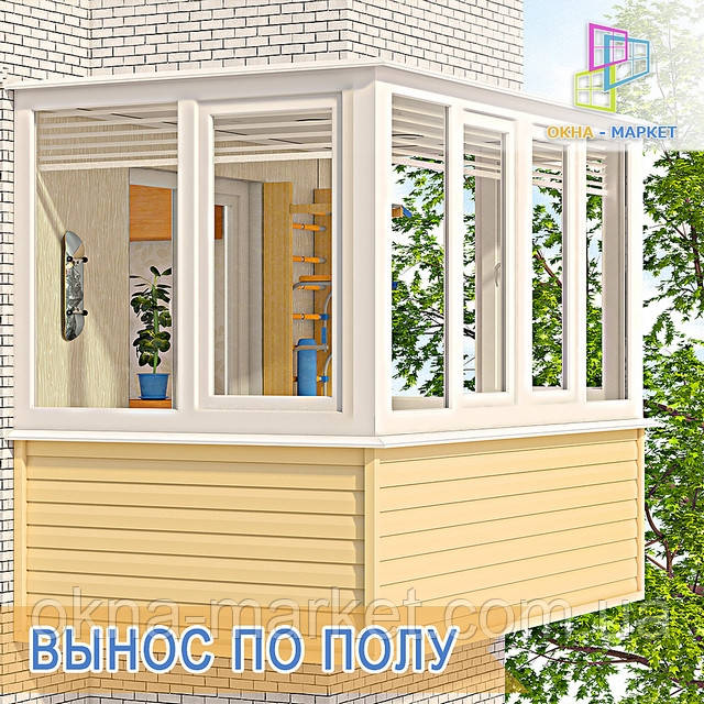 Вынос балкона по полу Киев и пригород - фото 1 - id-p232800