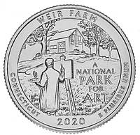 США 25 центов (квотер) 2020 D UNC 52-й парк - Национальный исторический парк Вейр Фарм