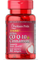 Коензим Q-10 Puritan's Pride Q-SORB Ultra Co Q-10 200 mg & Cinnamon 30 гел капс, фото 2