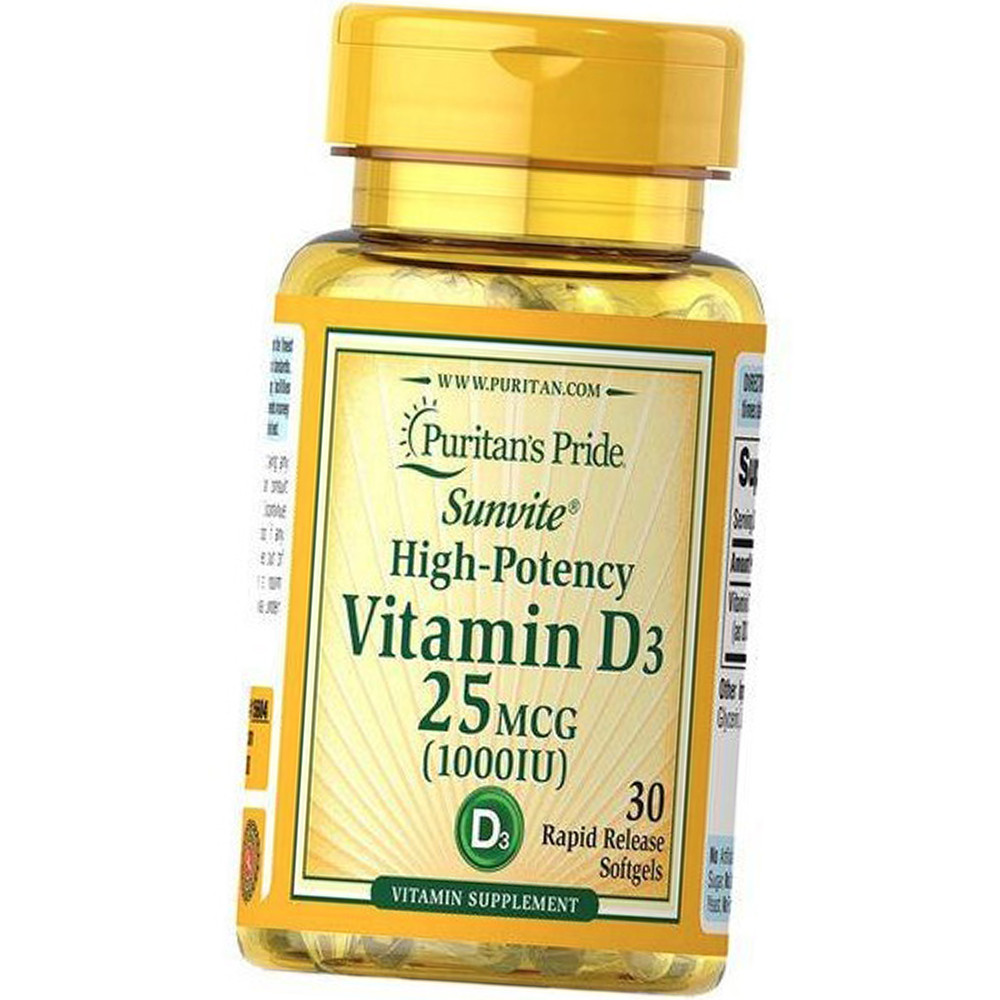 Витамин Д Puritan's Pride Vitamin D3 1000 IU 30 Гел Капс — в Категории ...