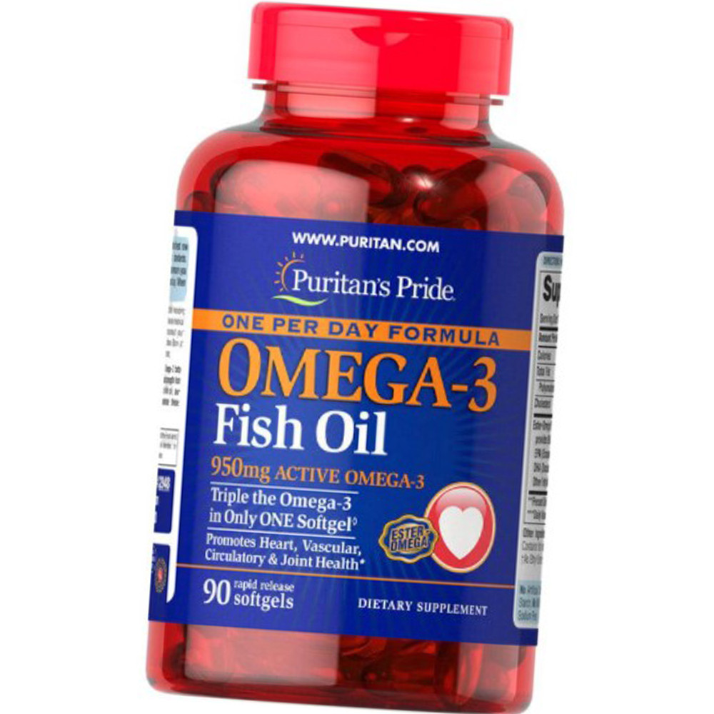 Омега 3 Puritan's Pride Omega-3 Fish Oil 950 mg one per day 90 капс