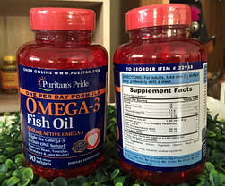 Омега 3 Puritan's Pride Omega-3 Fish Oil 950 mg one per day 90 капс, фото 3