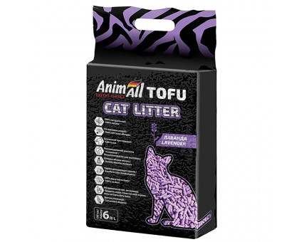 Наповнювач соєвий AnimAll (АнімАлл) Tofu Lavender 2,6 кг (6л) з ароматом лаванди для котячого туалету