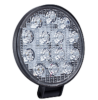 Кругла LED фара 14 діодів 42W 12-24V (8.5*8.5*1.5 см) Світлодіодна лэд фара авто, вантажівку, трактор, мото тих