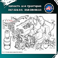 Комплект трубок ВД Т-40 (пучковый насос)