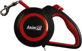 Поводок-рулетка AnimAll Reflector (MS7110-5M L до 50кг/5м, червоно-чорний)