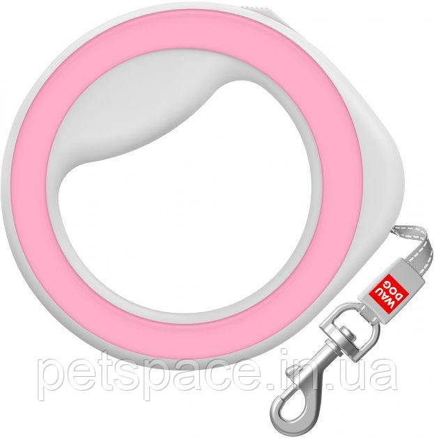 Поводок-рулетка Collar WauDog R-leash (кругла до 40 кг/2,9 м рожева), фото 1
