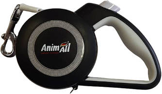 Поводок-рулетка AnimAll Reflector (MS7110-3M S до 15кг/3м, сіро-чорний)