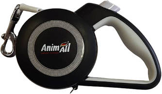 Поводок-рулетка AnimAll Reflector (MS7110-5M L до 50кг/5м, сіро-чорний)