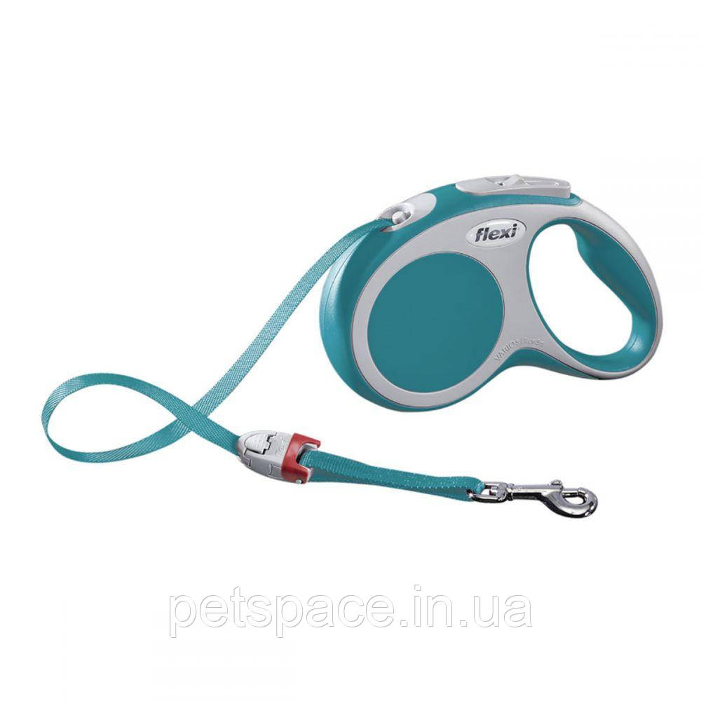 Повідець-рулетка Flexi Vario (L до 60кг/5м, стрічка, бірюзовий)